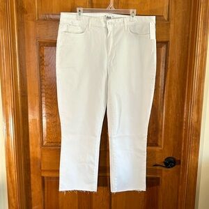 Page Women’s White Cindy Crop Jeans W/Raw Hem Size 34-NWT